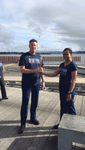 West AC Inspector Jason Hewett and Constable Kasaea Tomupilo