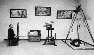 Photo of Alphonse Bertillon at World Fair with Mug Shot