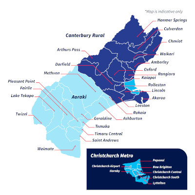 View larger map of Canterbury police districts in pop up box.