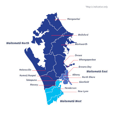 View larger map of Waitemata police district in pop up box.