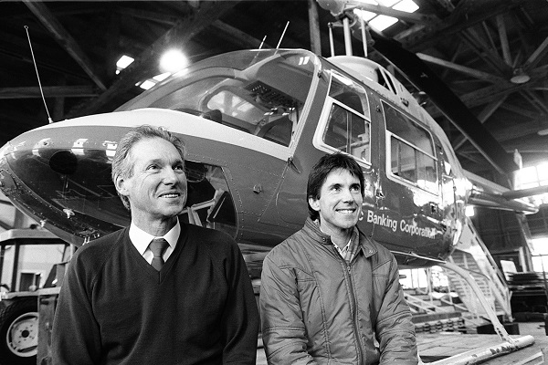 Pilot Peter Button with his son Clive