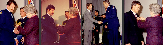 Pirihimana Robert Barlass, Pirihimana Peter McCarthy, Pouaromātai Brett Roberts ko Pouaromātai Paul Knox