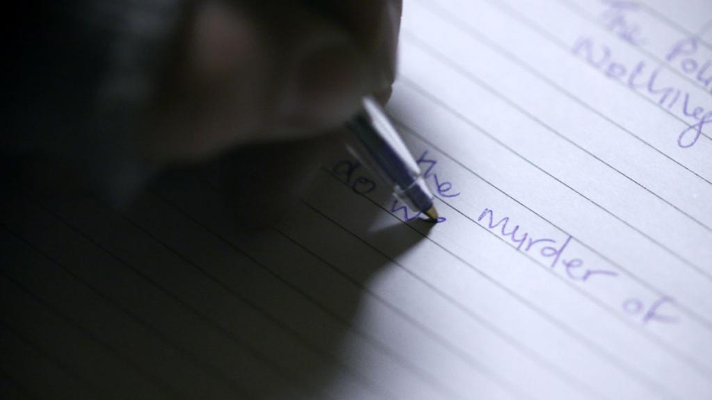 Reconstruction of a letter received by Police.  Who sent it?