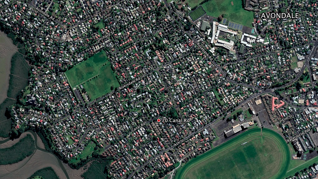 Map showing Canal Road area of Avondale where Alicia lived.