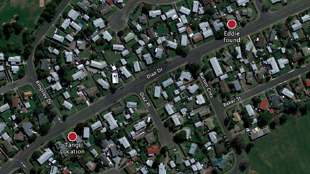 Map of the scenes in Diaz Drive, Flaxmere