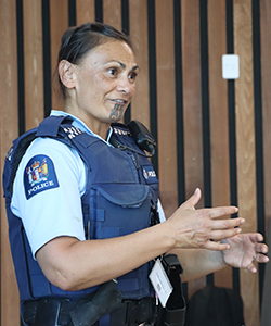 Pouwhakataki: Iwi Liaison Coordinator Acting Sergeant Eve Tremain.