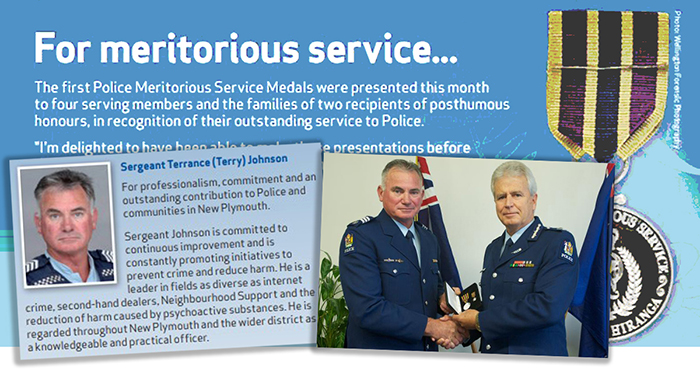 In March 2014 the award of first Police Meritorious Service Medals was significant for Terry and the whole organisation.