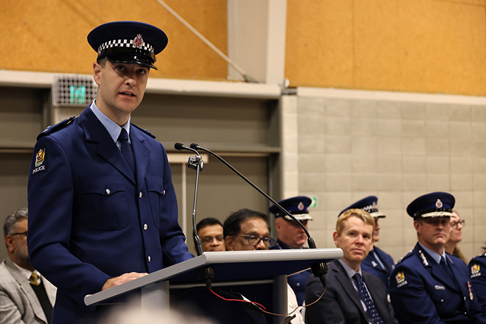 Constable Scott Loper speaking at the ceremony.