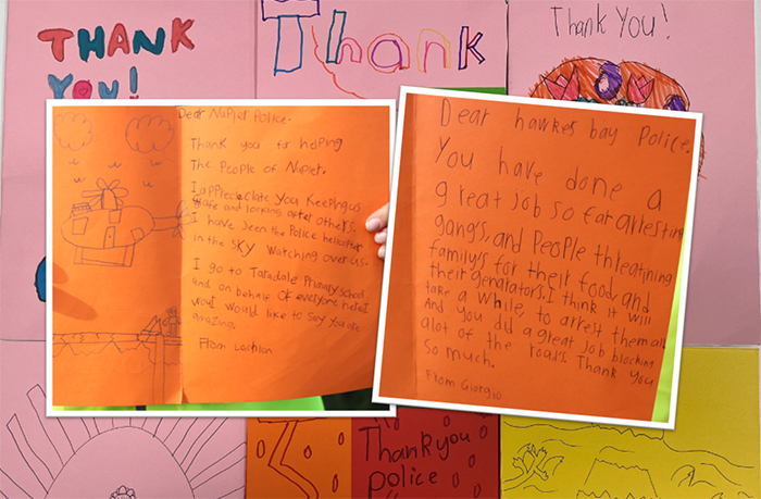 Some of the thank you cards from Taradale Primary School.