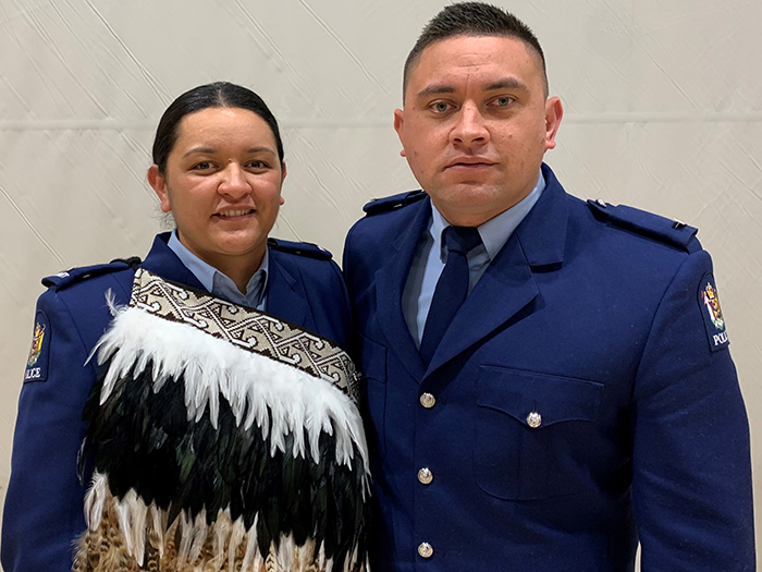 Constables Leanne Thompson and Taylor Waenga.