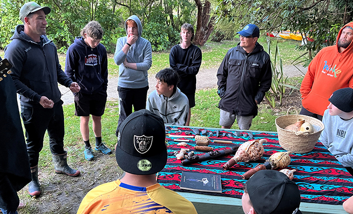 An evening lesson from Callum on Māori artifacts, tools and musical instruments rounds out the end of day two.