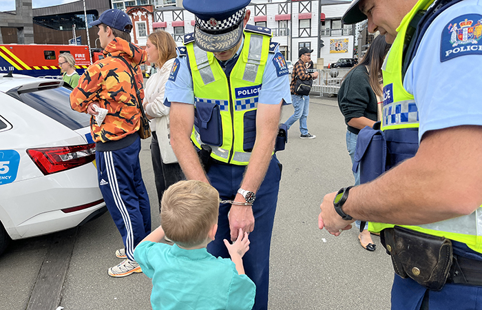 Wellington District Commander Superintendent Corrie Parnell under arrest.