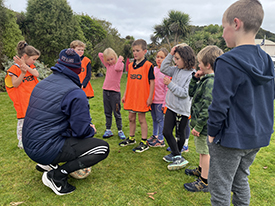 Halfmoon Bay School rugby coaching clinic.