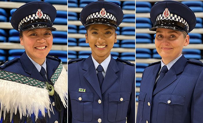 From left: Constables Chelsea Hepi, Olivia Broadhurst and Farheen Ali.