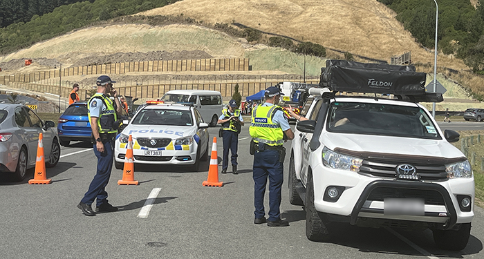 Police staff were kept busy at the cordon on Worsleys Road, near the entrance to the Christchurch Adventure Park. 