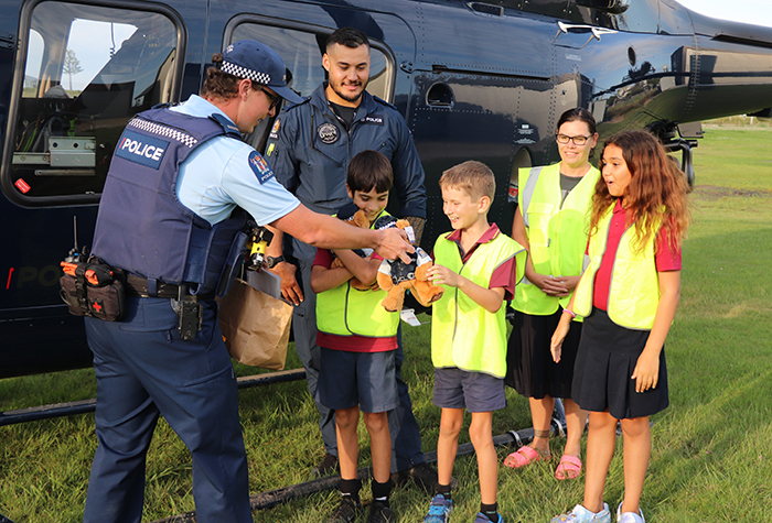 The three students were delighted to receive their own Police teddy bear.