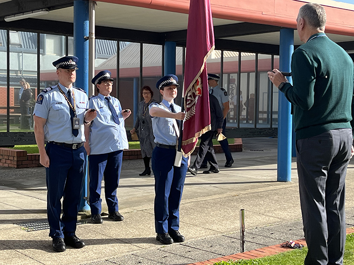 Alan training the Colour Party for Wing 369's graduation in September.