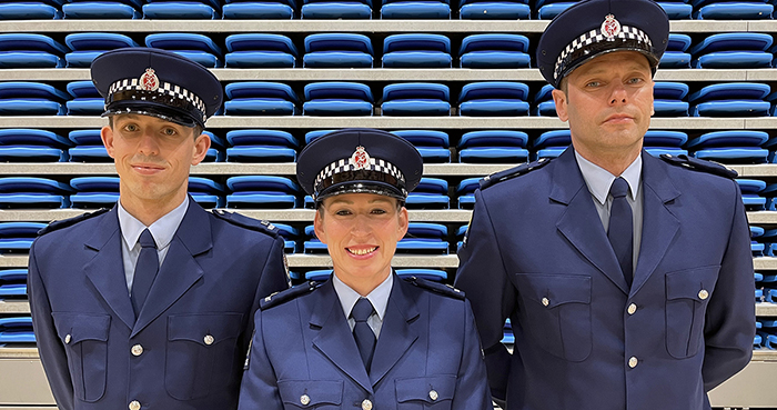 Top award winners Sean Berg, Constables Angela Swart and Michal Kulikowski.