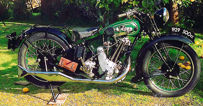 The BSA in magnificent condition after its 1996 restoration by Ron Carpenter.