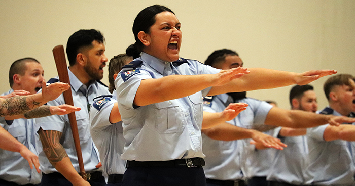Wing 355 performing their haka