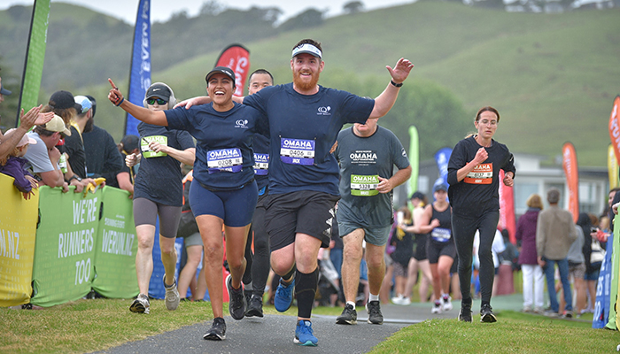 ACD Sergeants Telisha Krishna and Jackson Hood completing the Omaha half marathon.