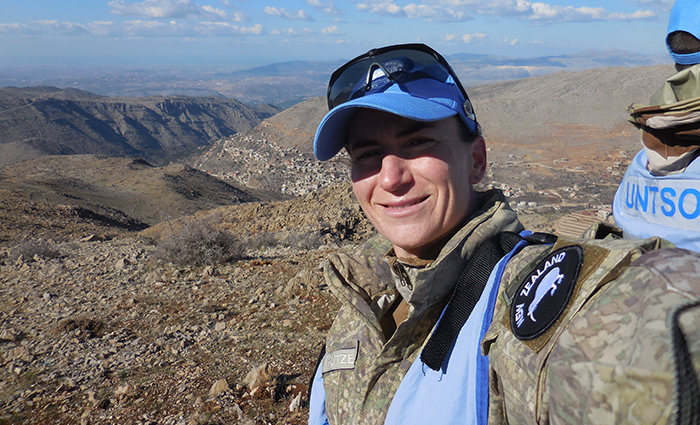 Photo of Deputy Chief Executive Corporate Operations Ruth Currie, taken while working as the United Nations Chief Observer in Lebanon.