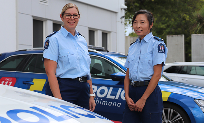 Senior Sergeant Sonia Sherborne, left, and Constable Weiwei Verran.