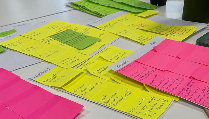 Organised note-taking was key for keeping up with the robust and rapid discussion taking place.