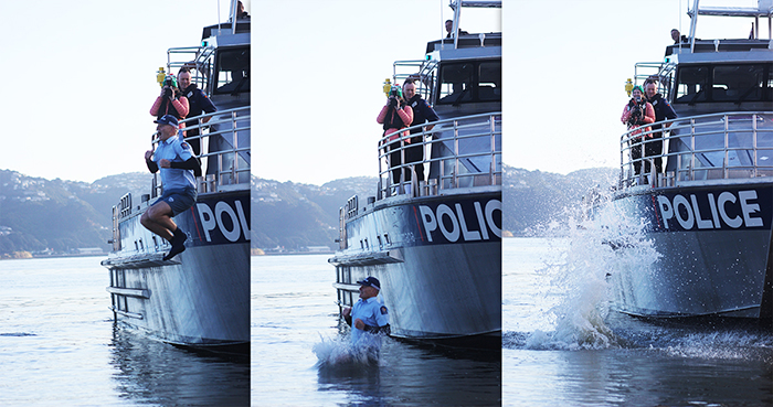 Going, going, gone - Superintendent Corrie Parnell makes a fast exit from Lady Liz.