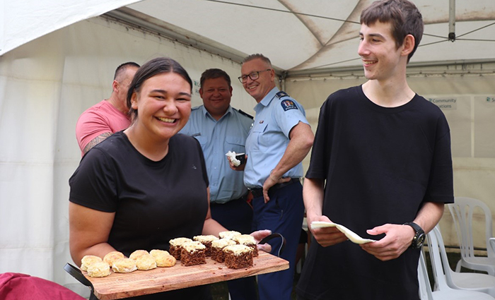 Students from Frontline Training Consultancy, an alternative education provider in Murihiku, provided the catering for the day – and plenty of smiles!