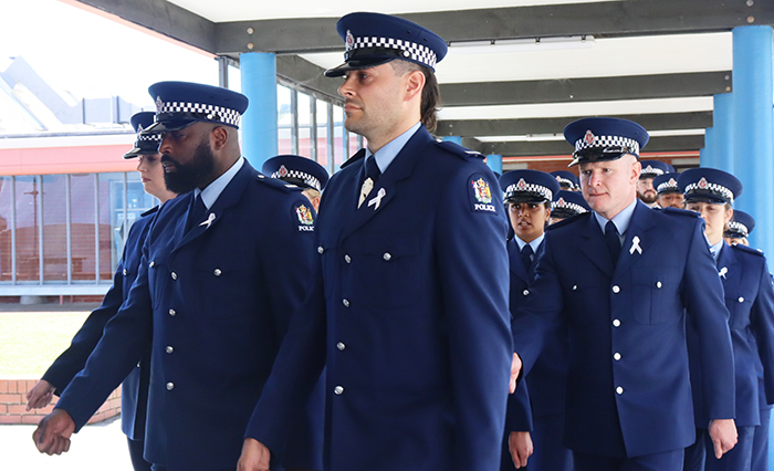 Wing 348 wore white ribbons for White Ribbon Day.