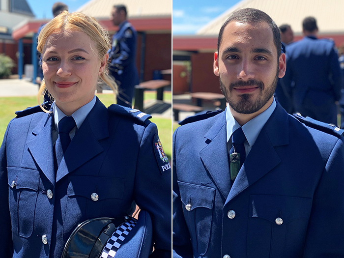 Constables Friederike Faber and Xavier Vidal Frugone.
