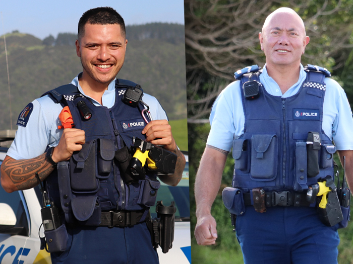 Constable Kapireira Akarana and Senior Constable Spencer Penney.