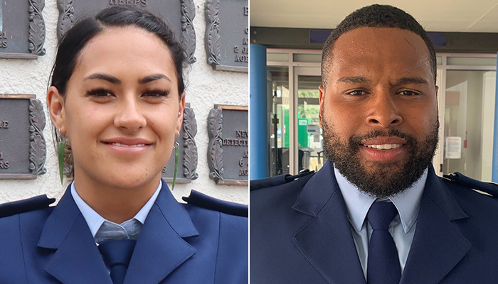 Constables Maia Wilson Menehira and Joseph Price