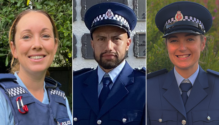 From left, Constables Gina Cain, Juan-Pablo Espinel-Rincon and Chelsea Didham.