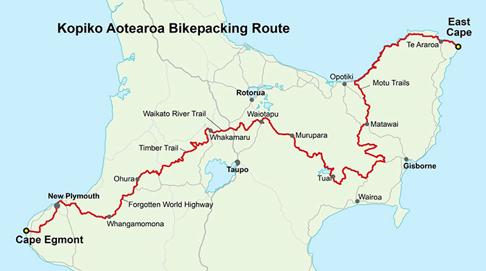 A map of the trio's route. 