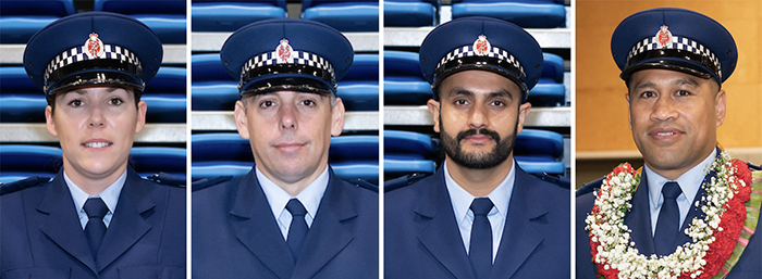 Constables Lindsey Osborne, Shane Gorst, Kuldeep Randhawa and Paula Hala.
