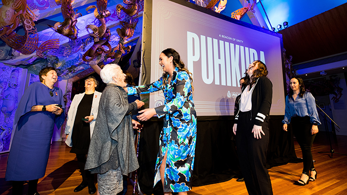 The wāhine were presented with a gift of pounamu, in a moment of quiet reflection and formal solemnity.