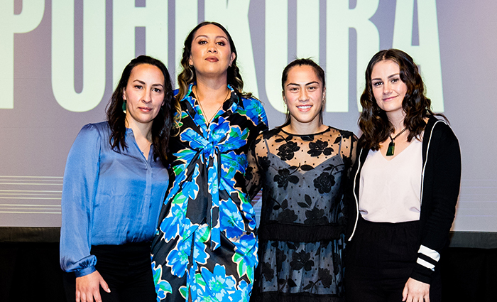 Four of the five Puhikura stars attended the launch. From left: Desiree, Ario, Iritana and Samantha.