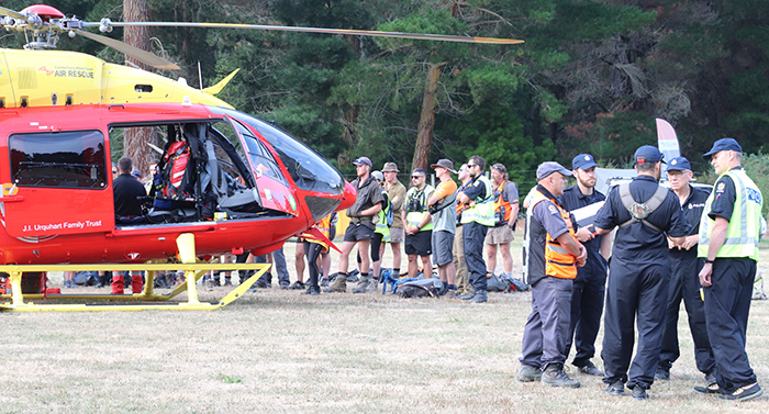 Phil (second from right) at one of the many SAR exercises he has organised for volunteers, partner agencies and Police.