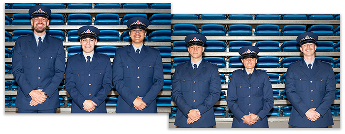 Award winners, from left: Constables Kieran Ball, Andre Matson, Etham Holtz, Jarrod Morrissey, Ameliane Nolier and Callum Clark.