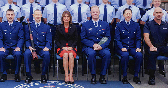 Former Operation Austin investigator John in 2015 with recruit wing patron Louise Nicholas, whose story made her a central figure in the inquiry.