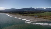 The remote beach near Ross where David Robinson’s body was found.