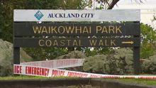 The entrance to Waikowhai Park, Hillsborough, where Katrina’s body was found, 12 July 2005.