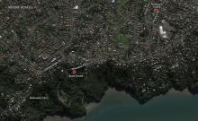 Aerial map showing the distance from Katrina’s home to where her body.