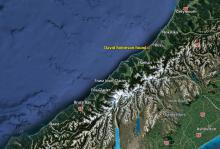 Overview map showing Greymouth and the area south of Ross where David’s body was found.