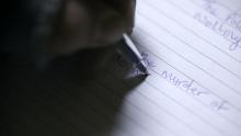 Reconstruction of a letter received by Police.  Who sent it?