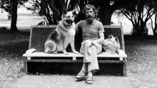 Simon Buis pictured with family dog.