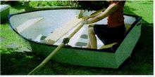 7ft dinghy with white/blue trim