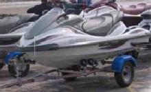 White hull, grey deck.    Both 3 seaters